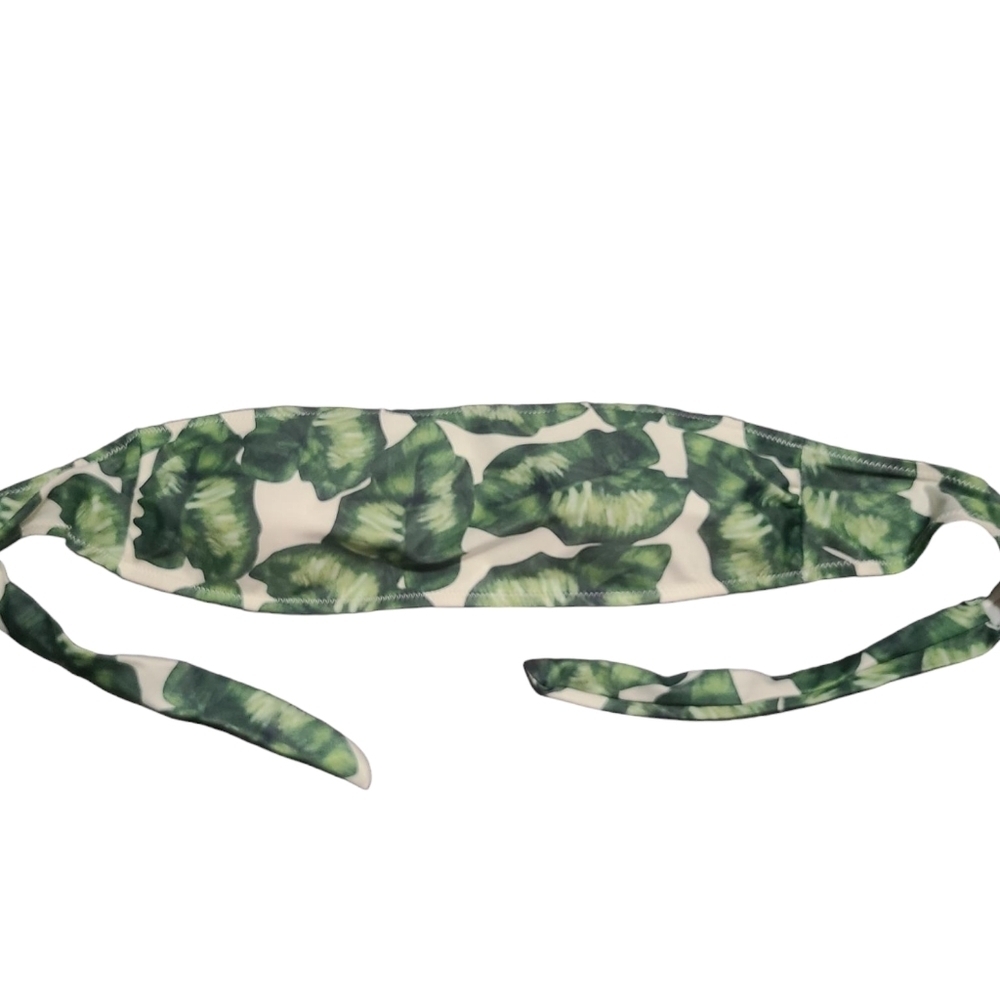 Jungle bandeau leaf print bikini top M - Picture 4 of 6